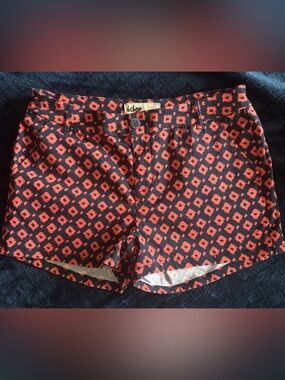 New NWOT Women’s Juniors Low Waisted Bepop Preppy Orange Blue Auburn Shorts Sz 7